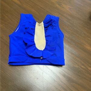 Blue and Cream Kids Dance Costume Top